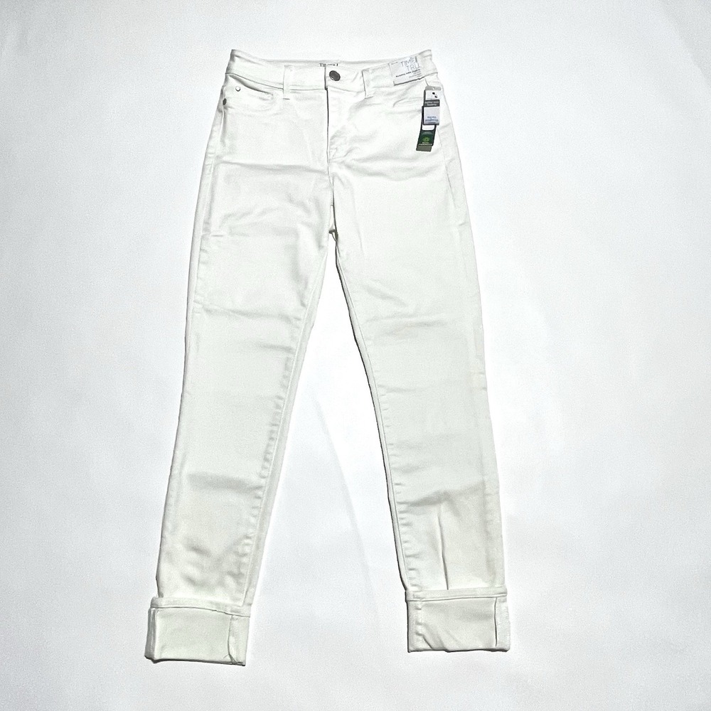 NEW Time And Tru High Rise Sculpting Ankle Jeggings White Pants Women's Sz 6 NWT